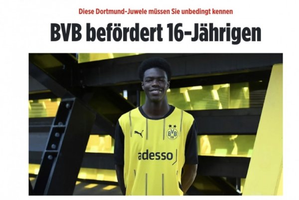 Photo: Dortmund promotes 16-year-old midfielder Kaba to U23, and may complete his Bundesliga debut in the new season